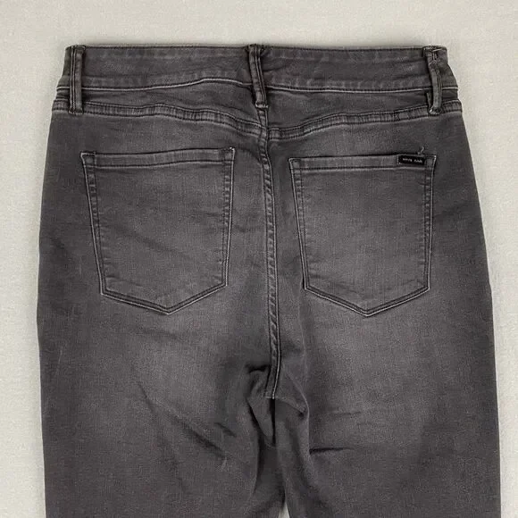 White House Black Market Black Sequined Distress High Rise Skinny Jeans Women 6 - Picture 5 of 7